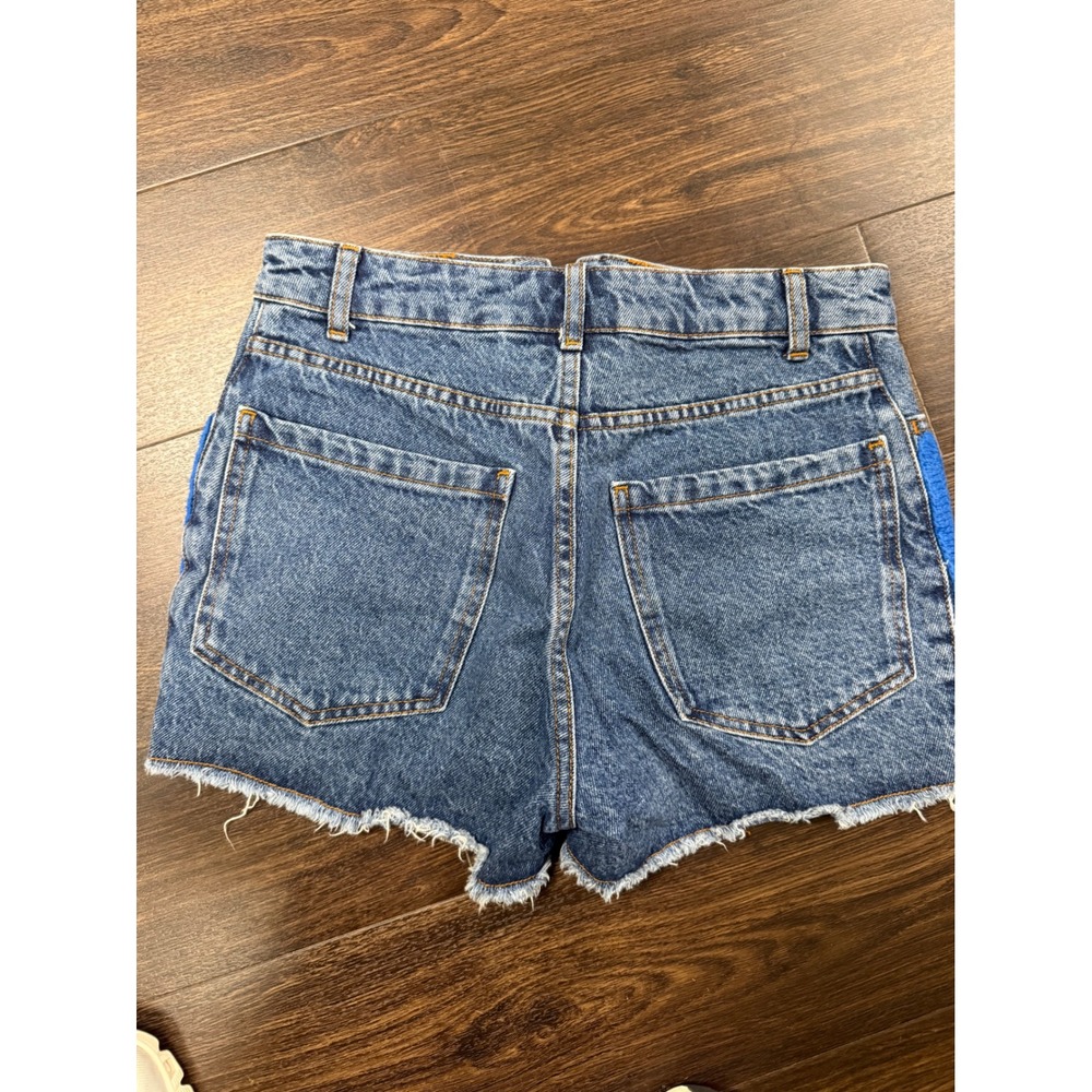FARM Rio x Anthropologie Crochet Granny Square High-Rise Denim Shorts Size 27 P - Picture 3 of 3